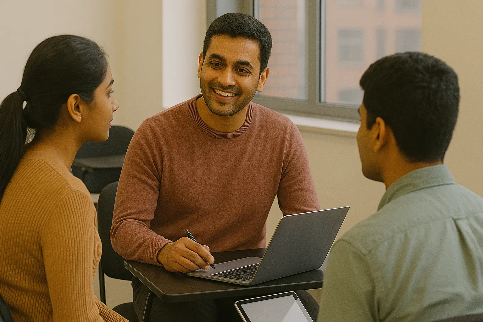 Mentor interacting with a student